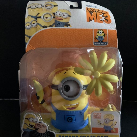 2017 Despicable Me 3 - Banana Crazy Carl Minnion, Posable Deluxe Action Figure - Picture 1 of 5